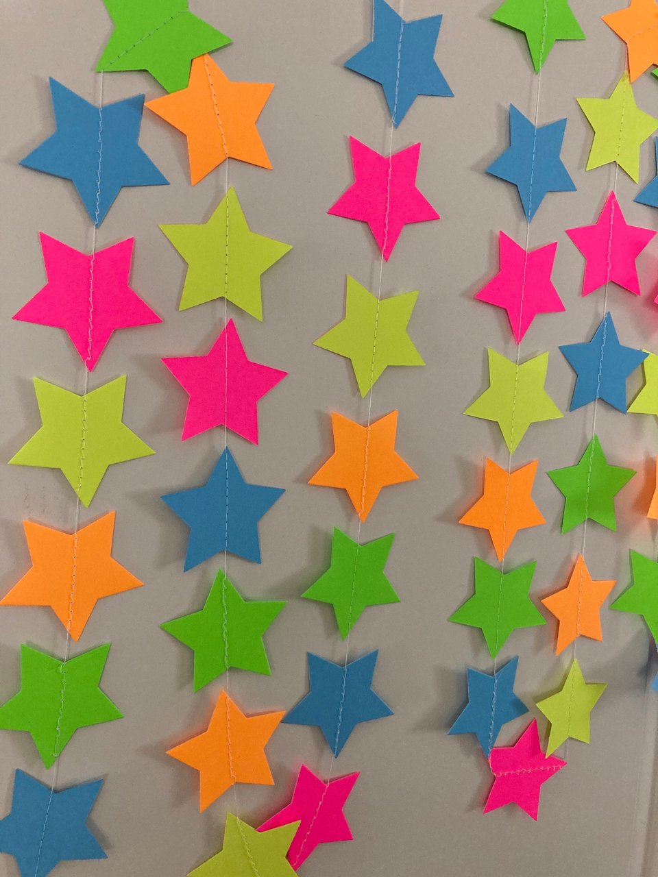 Glow Party Decorations, Neon Star Garland, Black Light Party Decor, Fluorescent Star Garland, Sweet 16 Glow Party, 80s Party, Skate Party