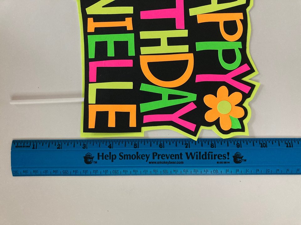 Neon Cake Topper, Girl Glow Party, Retro Birthday Cake, Glow Party Supplies, Personalized Cake Topper, 80s Birthday, Flower Cake Decor