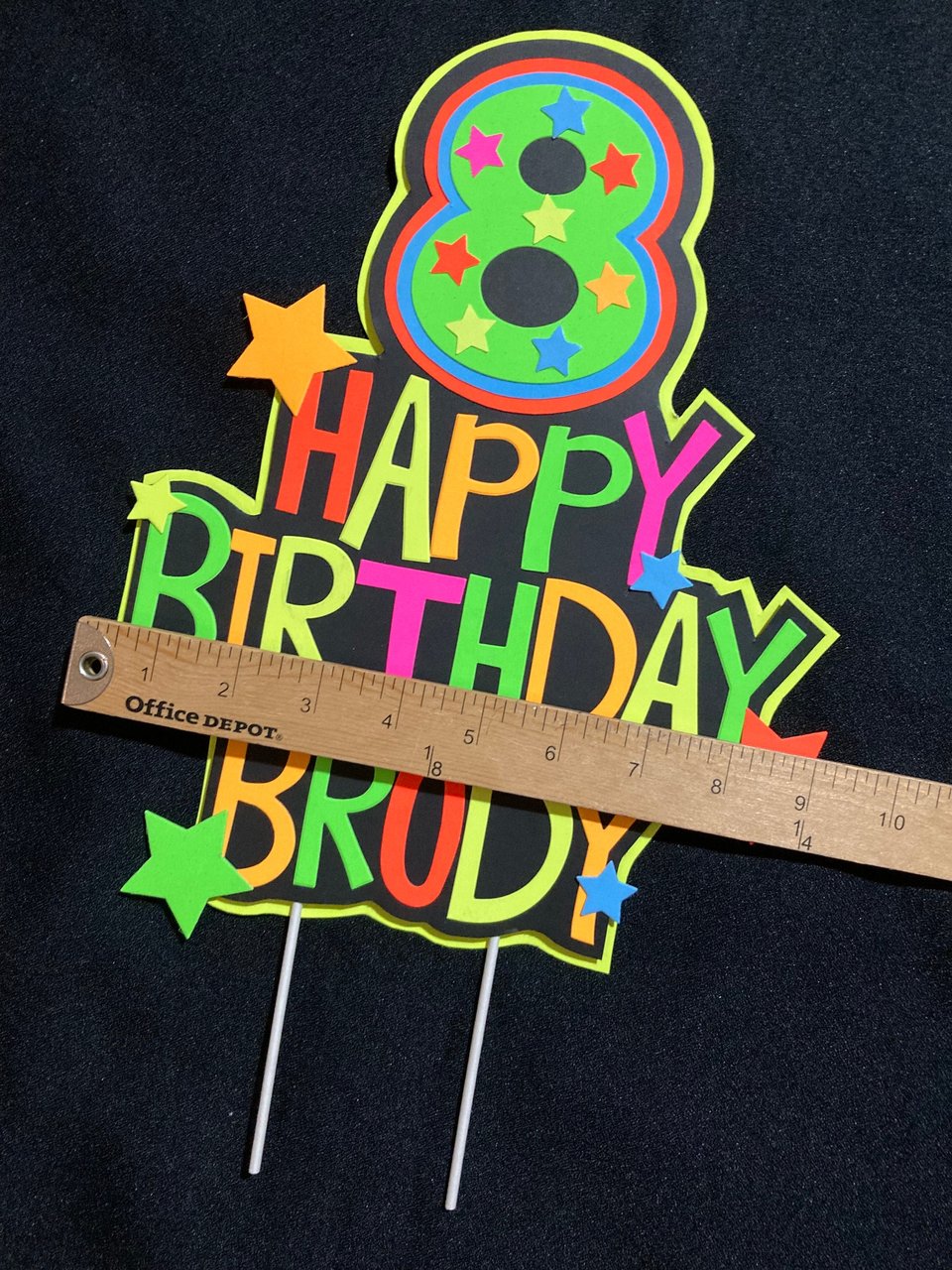 Personalized Topper, Glow Party Cake, Neon Birthday Cake Decor, Birthday Decoration, Glow in the Dark Supplies, Neon Party, Skate Party
