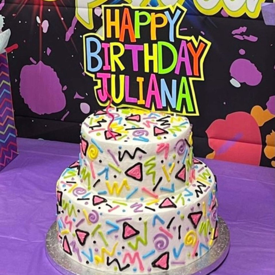 Glow Party Cake Topper, Neon Birthday Cake Topper, Personalized Cake Topper, UV Reflective Cake Decoration, Fluorescent Neon Cake Decor