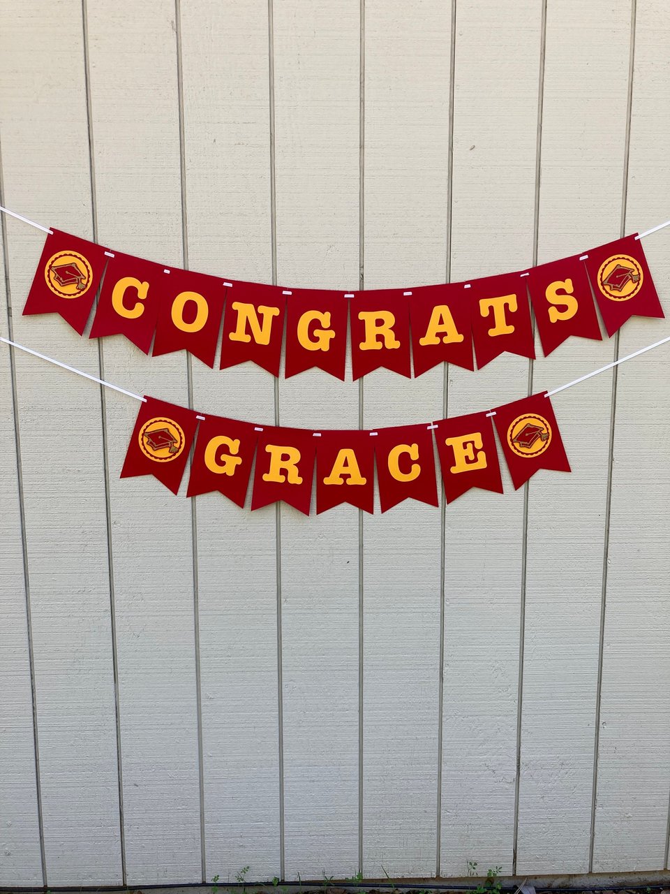 University of Southern California Large Graduation Banner, CONGRATS Banner, Graduation Decor, Cardinal Red and Gold Graduation Party Decor