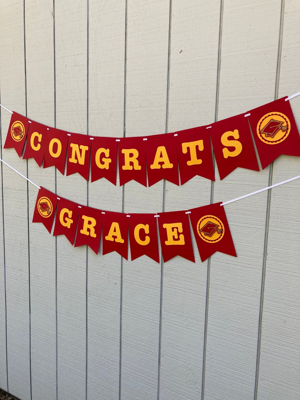 University of Southern California Large Graduation Banner, CONGRATS Banner, Graduation Decor, Cardinal Red and Gold Graduation Party Decor