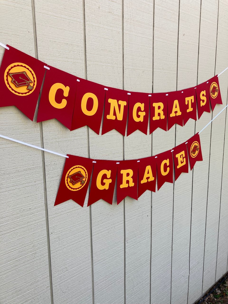 University of Southern California Large Graduation Banner, CONGRATS Banner, Graduation Decor, Cardinal Red and Gold Graduation Party Decor
