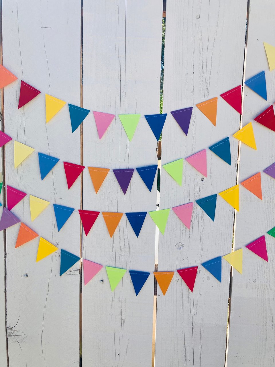 Colorful Party Bunting, All Occasion Streamer, Triangle Pennant Birthday Decoration, Rainbow Decor, Festive Banner, Bright Classroom Decor