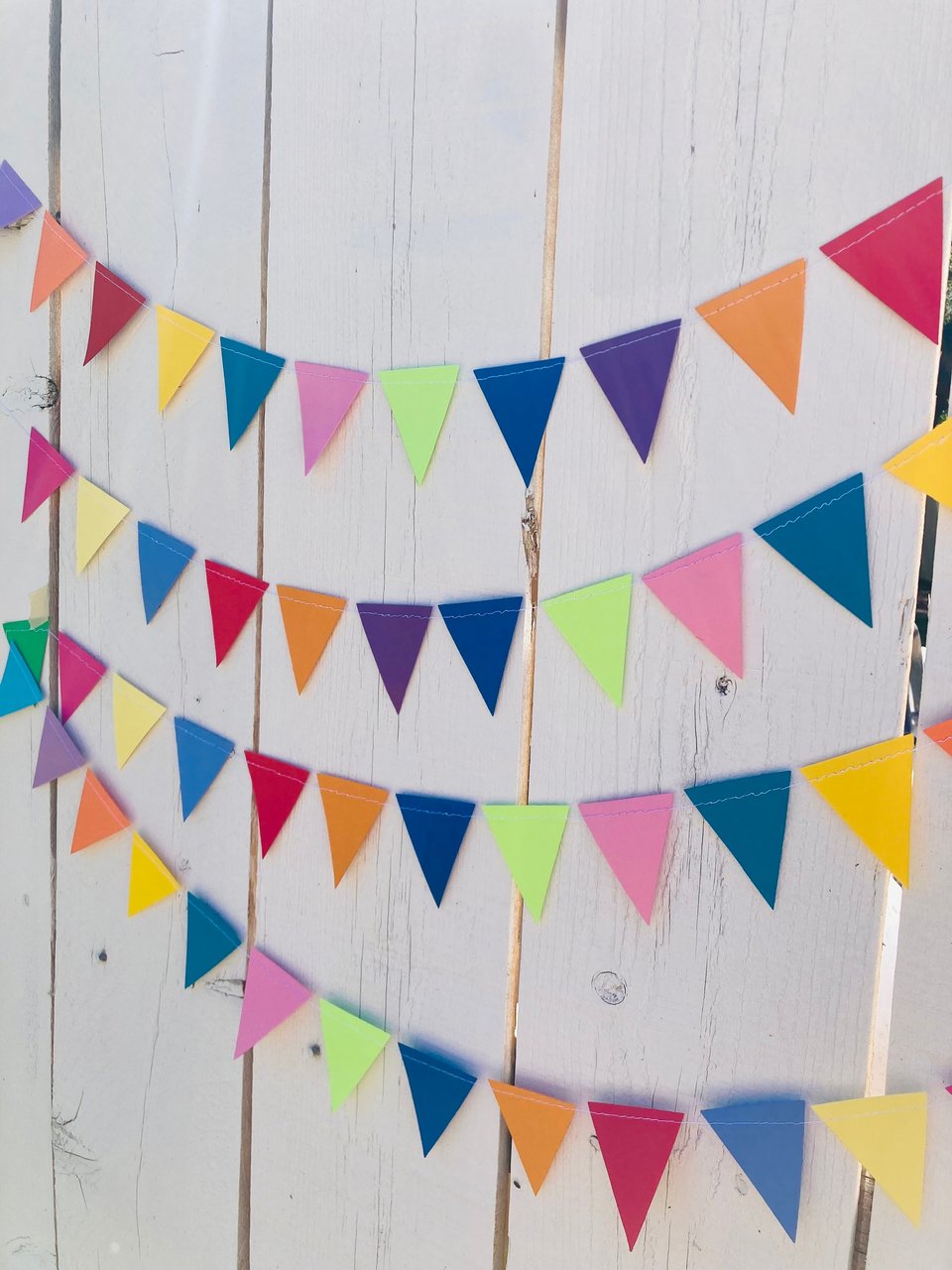 Colorful Party Bunting, All Occasion Streamer, Triangle Pennant Birthday Decoration, Rainbow Decor, Festive Banner, Bright Classroom Decor