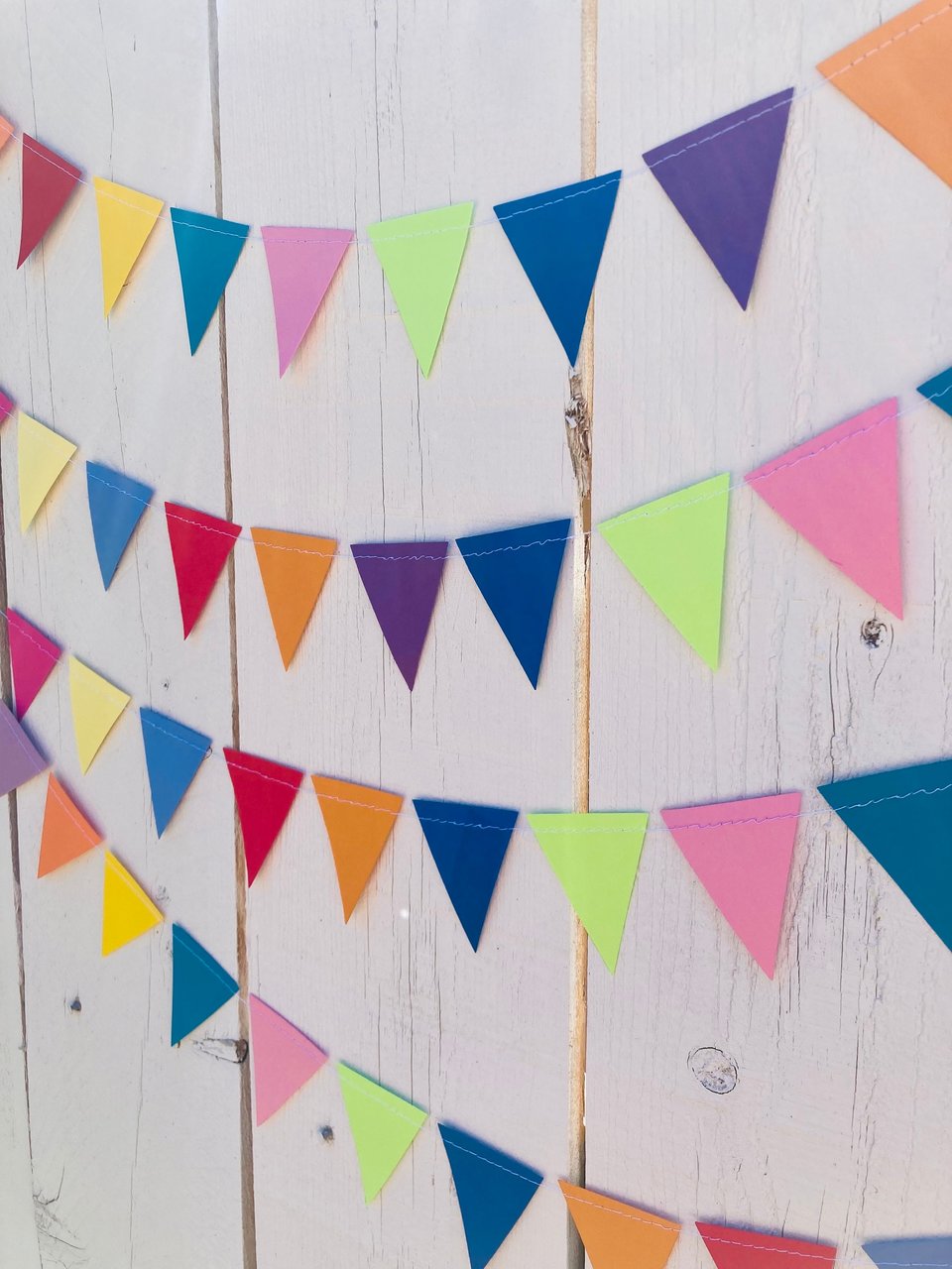 Colorful Party Bunting, All Occasion Streamer, Triangle Pennant Birthday Decoration, Rainbow Decor, Festive Banner, Bright Classroom Decor