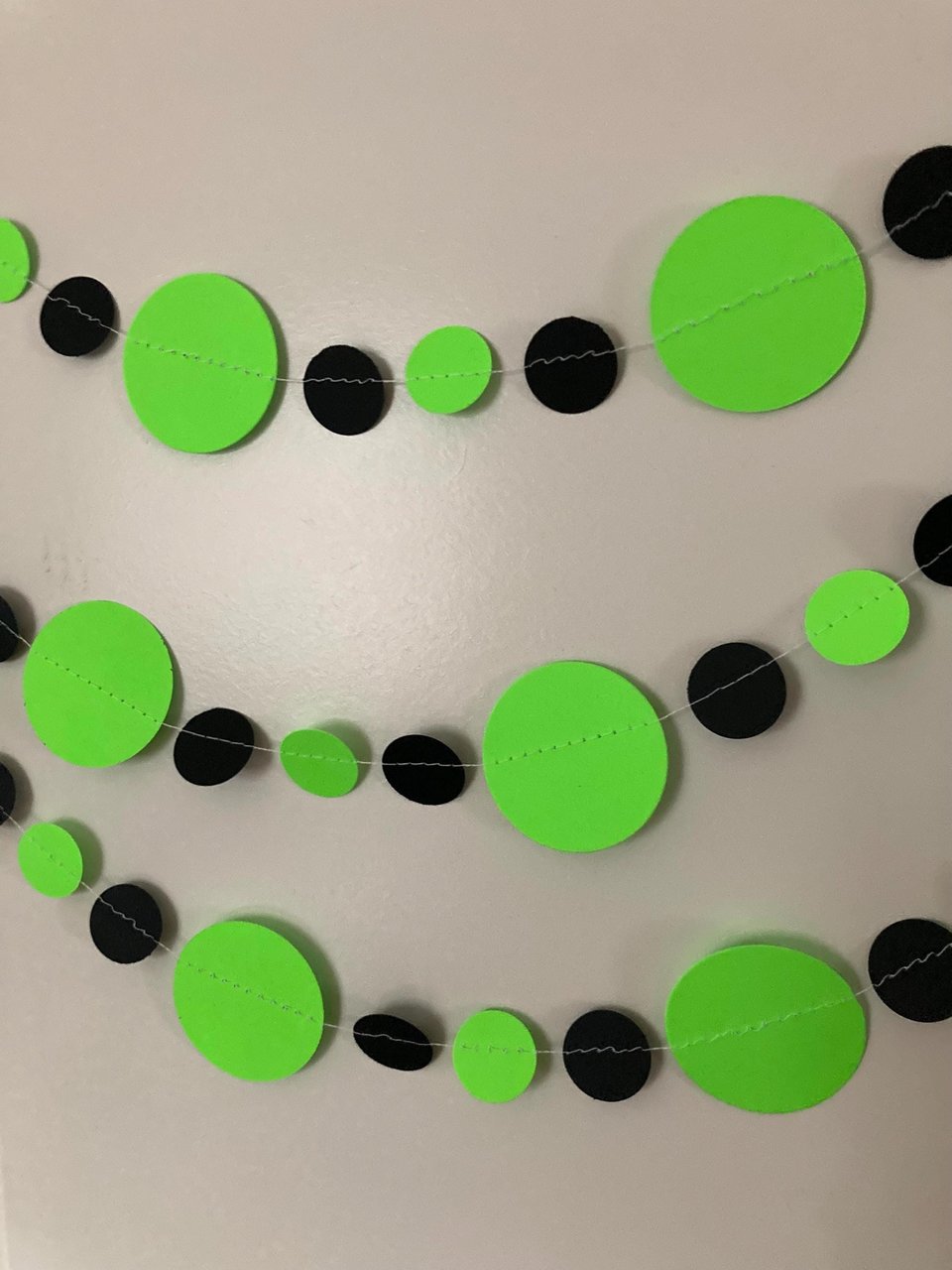 Neon green and black party garlands, Brat summer party, Paper circle bunting, brat Kamala summer celebration decoration, Charli xcx decor
