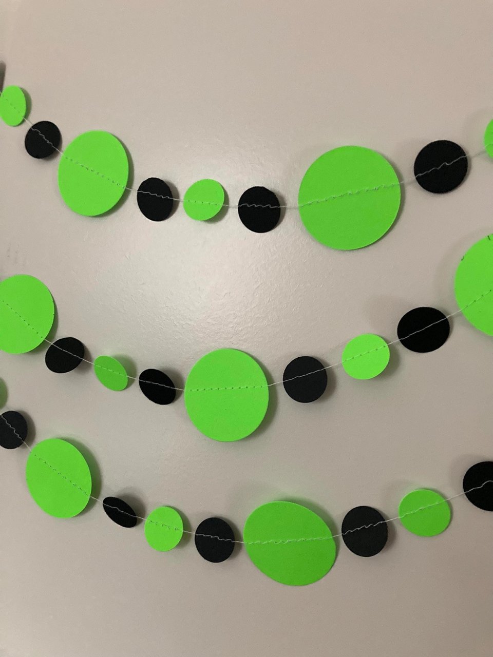 Neon green and black party garlands, Brat summer party, Paper circle bunting, brat Kamala summer celebration decoration, Charli xcx decor