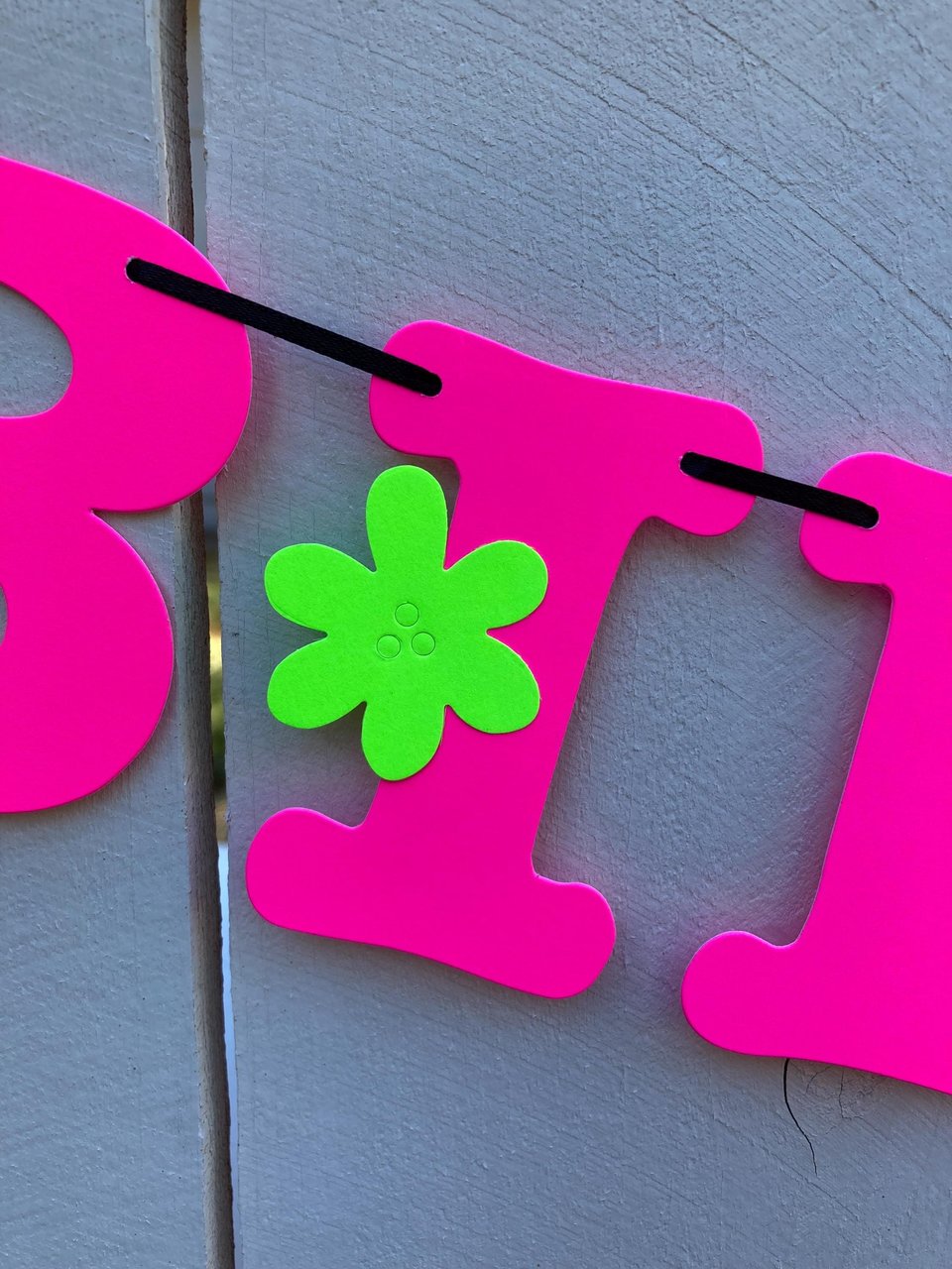 Flower Power Glow Party Birthday Banner, Neon Happy Birthday Sign, UV Reflective Decor, Glow Party Supply, Retro 80s Personalized Sign