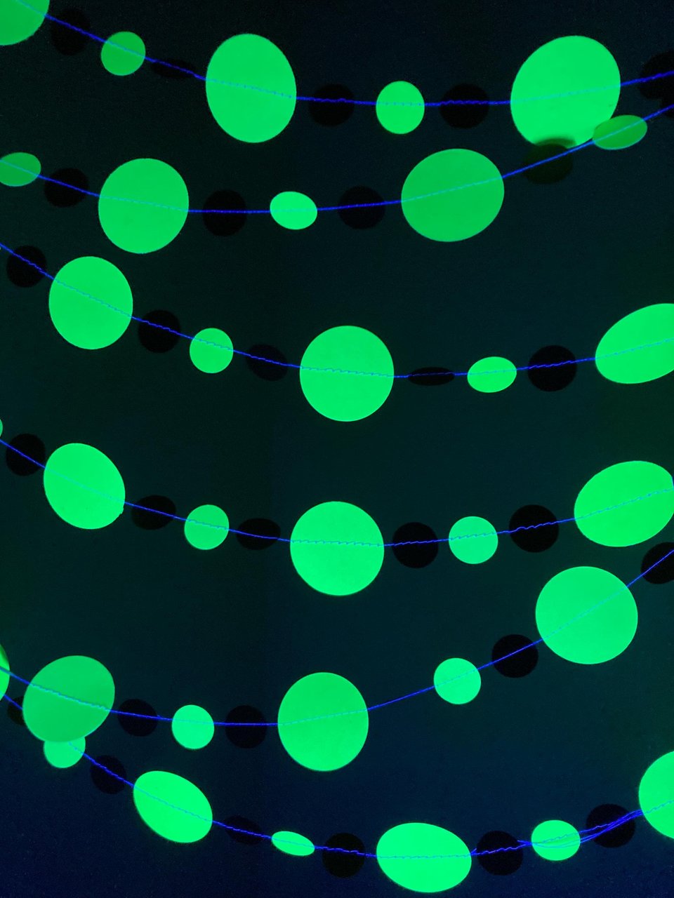 Neon Green and Black Halloween Party Garlands, Spooky Handmade Paper Circle Buntings, Brat summer party, Charli xcx decor, Eerie Glow Decor
