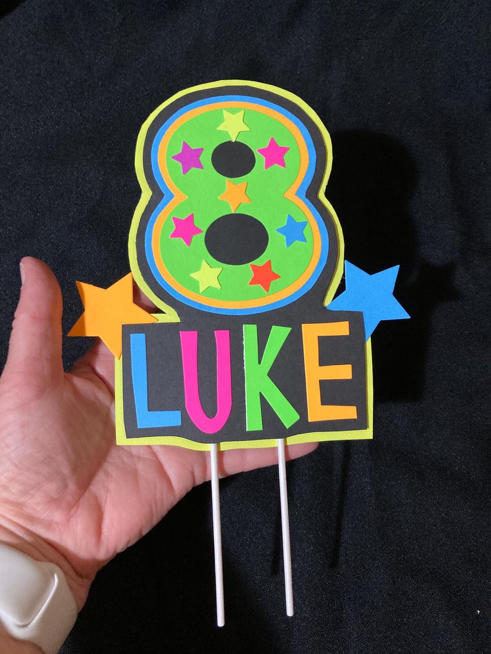 Personalized Birthday Neon Cake Topper, Glow Party Neon 17th Birthday Cake Decor, Name Age Birthday Decoration, UV Glow in the Dark Supplies