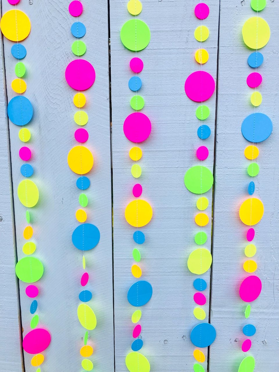 Fluorescent UV Reflective Black Light Garlands, Glow Party Decor, Glow in the Dark Birthday Party, 80s Theme Event Decor, Handmade Garlands