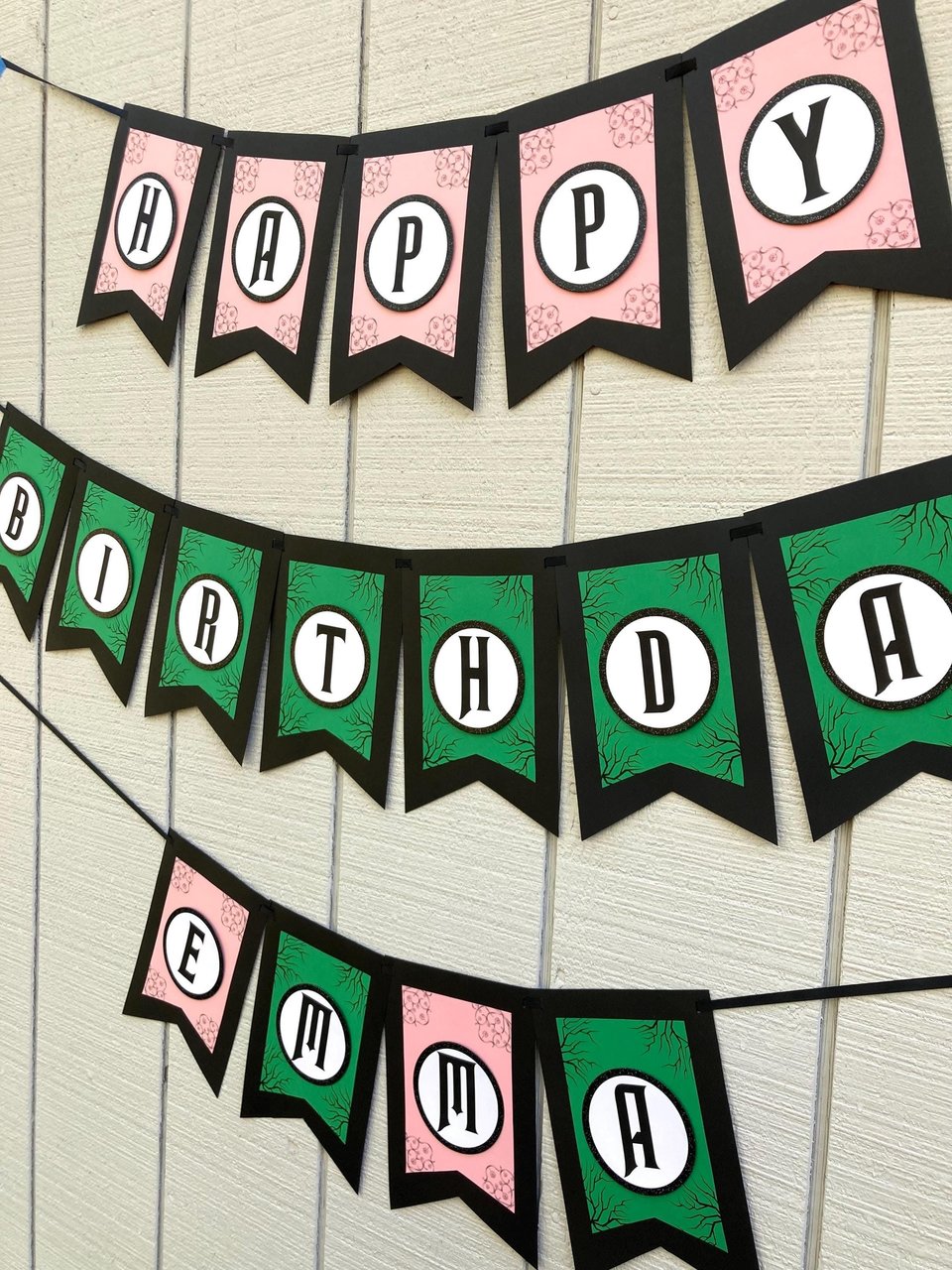 Wicked Personalized Birthday Banner, Good Witch Bad Witch Decor, Green and Pink Birthday Sign, Wicked Movie Party, Trendy Birthday Party