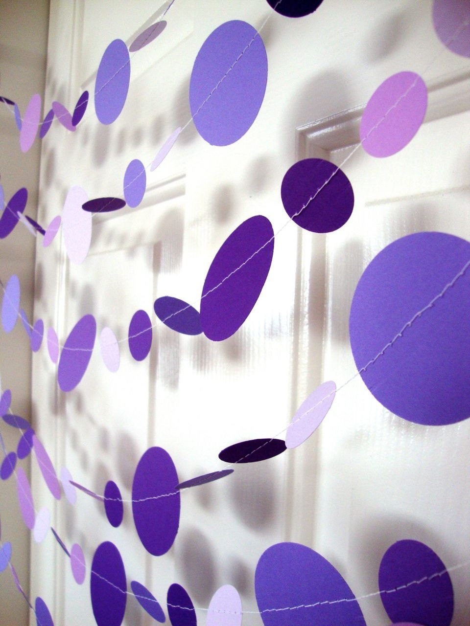 Purple Circle Garland, Paper Party Decoration, Purple Birthday Party, Paper Circle Bunting, Ultraviolet Party Decor, Birthday Party Decor