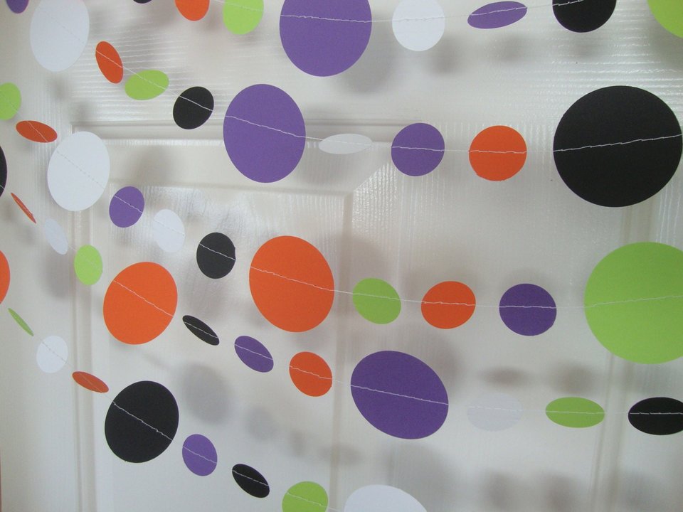 Halloween Garland, Orange and Black Circle Garland, Halloween Decoration, Halloween Party Decoration, Halloween Dance Decor, Classroom Decor