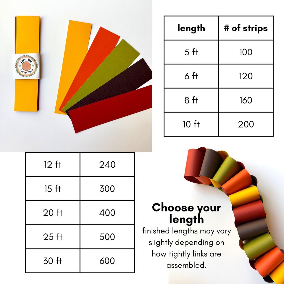 Chunky Paper Chain Fall Garland, DIY Paper Chain Kit, Autumn Fireplace Mantel Decor, Friendsgiving Craft, Thanksgiving Day Decor