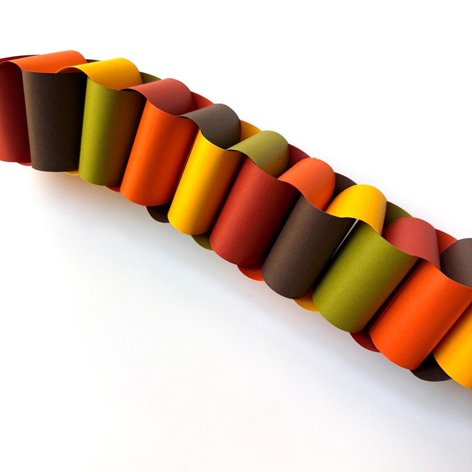 Chunky Paper Chain Fall Garland, DIY Paper Chain Kit, Autumn Fireplace Mantel Decor, Friendsgiving Craft, Thanksgiving Day Decor