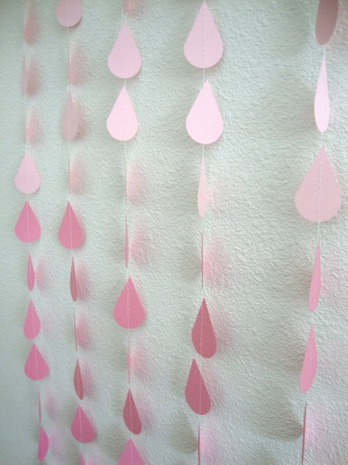 Ombre pink raindrop garland for baby sprinkle, pink bridal shower garland, ombre sprinkle garland, ombre raindrops