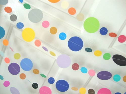 Colorful Party Garland, All Occasion Streamer, Birthday Decoration, Rainbow Decor, Paper Dot Bunting, Festive Banner, Classroom Decor