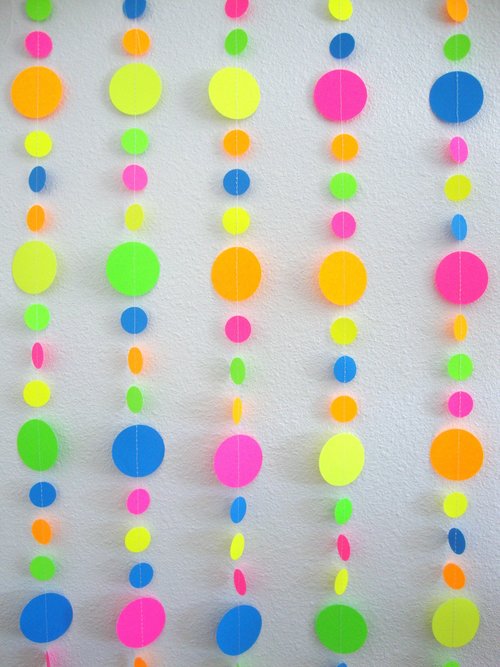 Glow Party Decoration Set, Glow Birthday, 80s Party, Black Light Decoration, UV Reflective Garland, Fluorescent Decor, Sweet 16 Glow Party