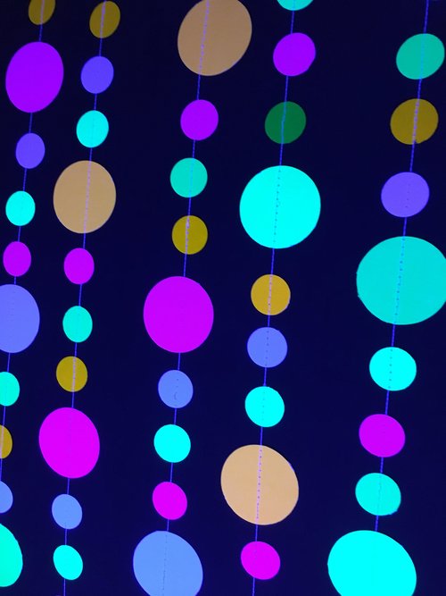 Glow Party Decoration, Neon Garland, Black Light Party Decor, Sweet 16 Glow Party, Skate Party Decoration, 80s Party, UV Reflective Decor,