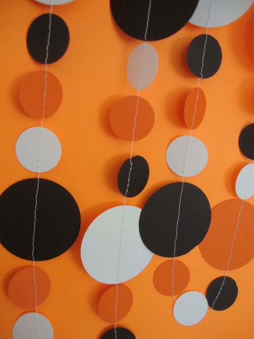 Halloween Garland, Orange and Black Decoration, October Decor, Halloween Party Decor, Fall Decoration, Halloween Classroom Decoration