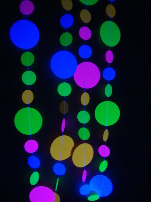 Glow Party Decorations / Black light party neon garlands