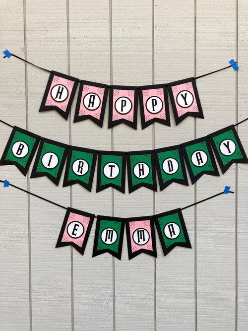 Wicked Personalized Birthday Banner, Good Witch Bad Witch Decor, Green and Pink Birthday Sign, Wicked Movie Party, Trendy Birthday Party