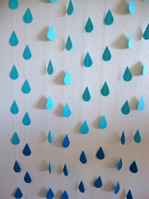 Ombre Blue Sprinkle Garland for Baby or Bridal/Wedding Shower, Sprinkle Party, or Noah's Ark Theme/Rainbow Party