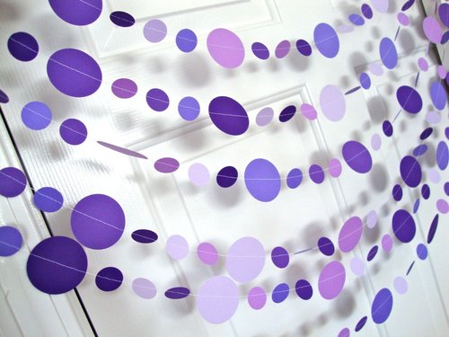 Purple Circle Garland, Paper Party Decoration, Purple Birthday Party, Paper Circle Bunting, Ultraviolet Party Decor, Birthday Party Decor