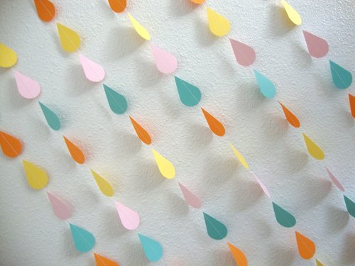 Neutral Baby Sprinkle Garland, Pastel Raindrop Garland, Neutral Baby Shower Decor, Spring Bridal Shower Raindrop Garland, Spring color drops