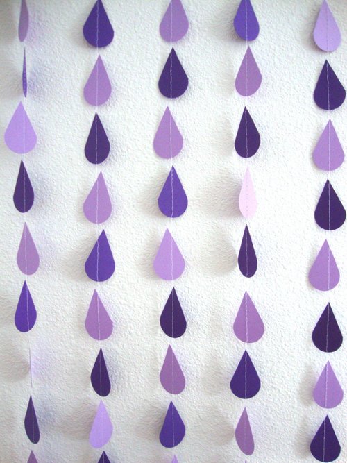 Purple Raindrop Garland, Ultraviolet Shower Garland, Shades of Purple Bridal Shower, Purple Sprinkle Garland, Lavender and Plum Bridal Decor