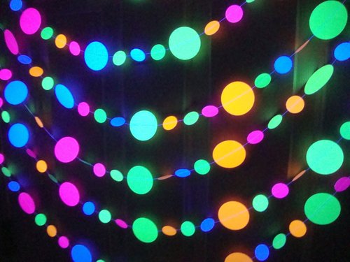 Glow Party Decorations, Neon Garlands, Black Light Party Decor, UV Reflective Garlands, 80s Party Decor, Sweet 16 Glow Party, Skate Party