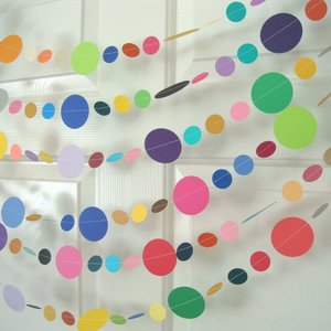 Colorful Garland, Paper Circle Garland, All Occasion Garland, Rainbow Birthday Garland, Fiesta Bunting, Celebration Decor, Bright Garland
