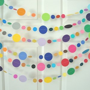 Colorful Garland, Paper Circle Garland, All Occasion Garland, Rainbow Birthday Garland, Fiesta Bunting, Celebration Decor, Bright Garland