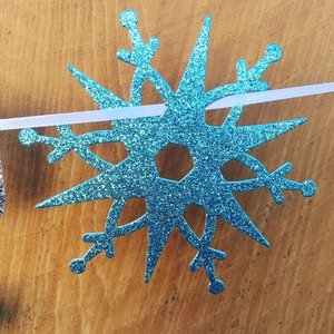Let It Go Banner, Frozen Birthday Banner, Girl Birthday, Winter Birthday, Kids Birthday, Snowflake Decoration, Silver and Blue Glitter Decor