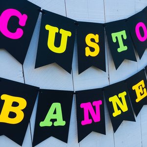Large Neon Banner, Glow Party Banner, Personalized Banner, UV Reflective Decor, Black Light Banner, 80s Neon Party Banner, Fluorescent Decor