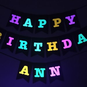 Large Neon Birthday Banner, Glow Party Banner, Custom Neon Banner, Personalized Glow Banner, Sweet 16 Glow Party Banner, 80s Party Decor