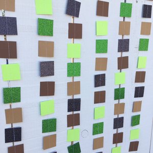 Minecraft Party Decoration, Video Game Birthday Garland, Virtual Minecraft Party, Square Pixel Garland, Minecraft Party Backdrop, Zoom Party