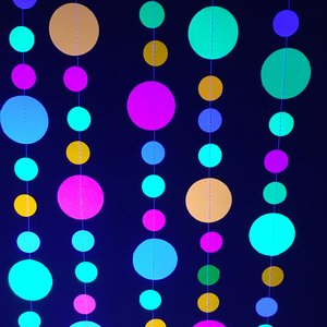 Glow Party Decoration, Neon Garland, Black Light Party Decor, Sweet 16 Glow Party, Skate Party Decoration, 80s Party, UV Reflective Decor,