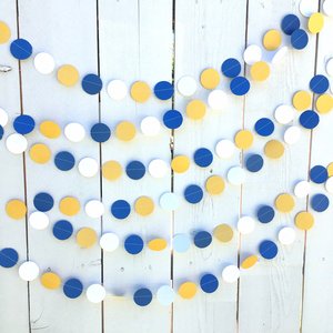 Blue and Yellow Circle Graduation Party Garland, UCLA Dorm Decor, University of California Graduation Decor, Dorm Decoration, Back to School