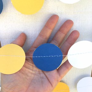 Blue and Yellow Circle Graduation Party Garland, UCLA Dorm Decor, University of California Graduation Decor, Dorm Decoration, Back to School