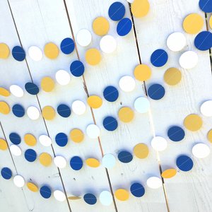 Blue and Yellow Circle Graduation Party Garland, UCLA Dorm Decor, University of California Graduation Decor, Dorm Decoration, Back to School