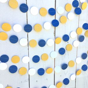 Blue and Yellow Circle Graduation Party Garland, UCLA Dorm Decor, University of California Graduation Decor, Dorm Decoration, Back to School