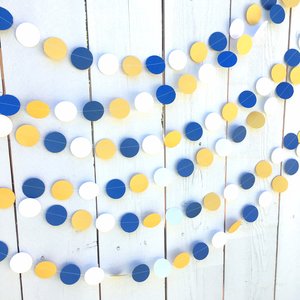Blue and Yellow Circle Graduation Party Garland, UCLA Dorm Decor, University of California Graduation Decor, Dorm Decoration, Back to School