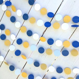 Blue and Yellow Circle Graduation Party Garland, UCLA Dorm Decor, University of California Graduation Decor, Dorm Decoration, Back to School