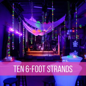 Glow Party Decorations, Neon Garlands, Black Light Party Decor, Sweet 16 Party, Glow Garlands, Skate Party Decor, 80s Party