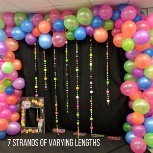 Glow Party Decorations, Neon Garlands, Black Light Party Decor, Sweet 16 Party, Glow Garlands, Skate Party Decor, 80s Party