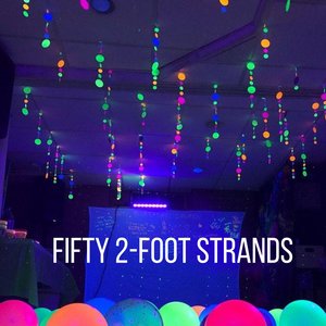 Glow Party Decorations, Neon Garlands, Black Light Party Decor, Sweet 16 Party, Glow Garlands, Skate Party Decor, 80s Party