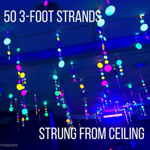 Glow Party Decorations, Neon Garlands, Black Light Party Decor, Sweet 16 Party, Glow Garlands, Skate Party Decor, 80s Party